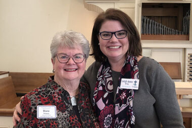 Rev. Diane Prevary, 2019 moderator, and Leigh Anne Ring, 2020 moderator